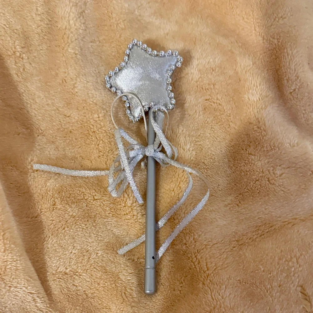 Build-A-Bear Silver Star Fairy Princess Wand with Ribbon